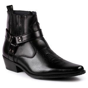 Men's Belt Strap Studded Western Cowboy Boot